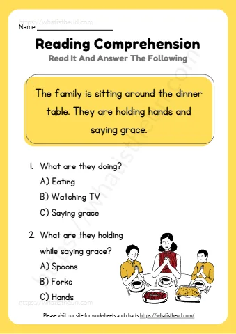 Kindergarten reading comprehension worksheet - Reading Comprehension for Kindergarten