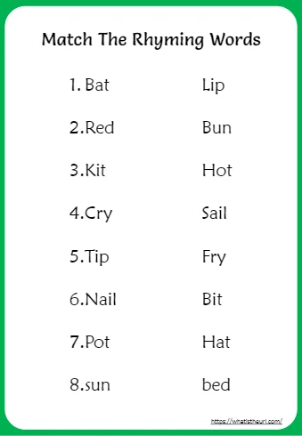 Match The Rhyming Words
