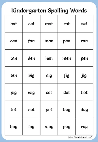 Bat Cat Mat Rat Sat