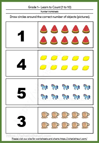 Grade 1 Learn To Count 1 To 10