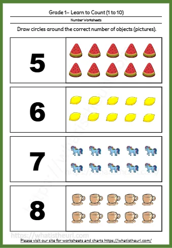 Grade 1 Learn To Count 1 To 10
