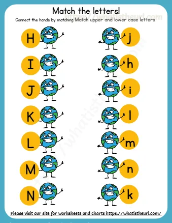 Connect The Hands By Matching Match Upper And Lower Case Letters