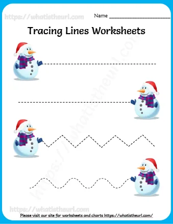 Line Tracing Worksheets Christmas Theme For Handwriting Practice