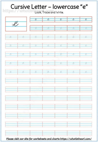 Cursive Letter Lowercase E
