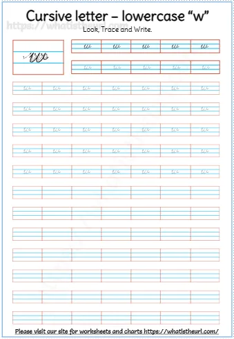 Cursive Letter Lowercase W