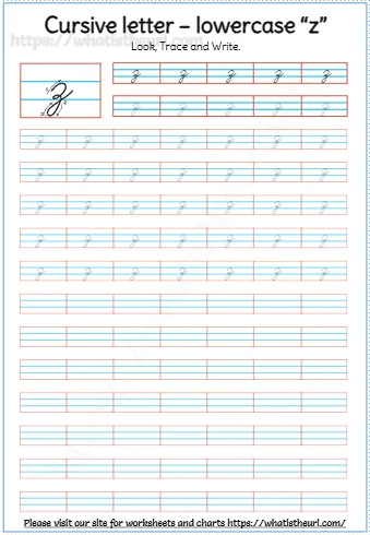 Cursive Letter Lowercase Z