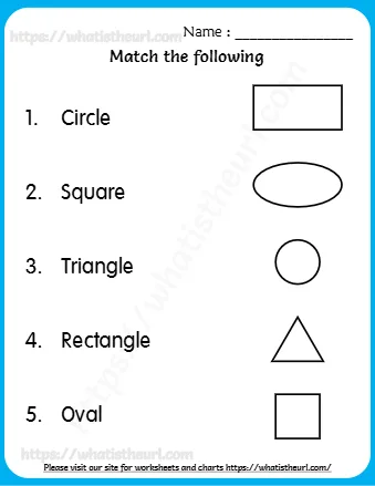 Match The Shapes With Their Names Worksheets