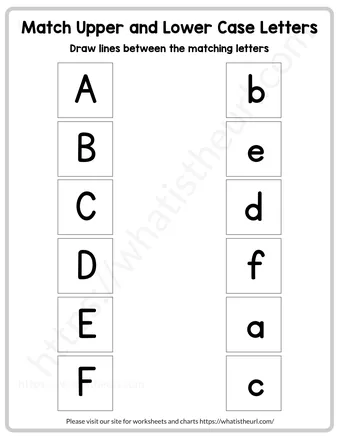Matching upper and lowercase letters - Matching upper and lowercase letters – Worksheet 2