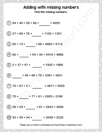 Adding With Missing Numbers