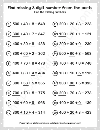 Find Missing 3 Digit Number From The Parts
