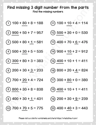 Find Missing 3 Digit Number From The Parts
