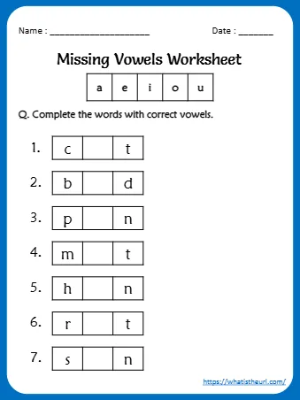Q Complete The Words With Correct Vowels