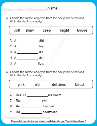 Fill In The Blanks Correctly