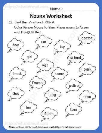 Q Find The Nouns And Color It