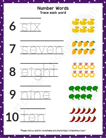 Numbers 1 To 10 Count And Trace Number Words