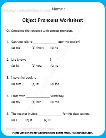 Q Complete The Sentence With Correct Pronoun