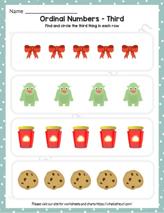 Ordinal Numbers Worksheets Exercise 3
