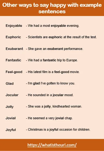 Other Ways To Say Happy With Example