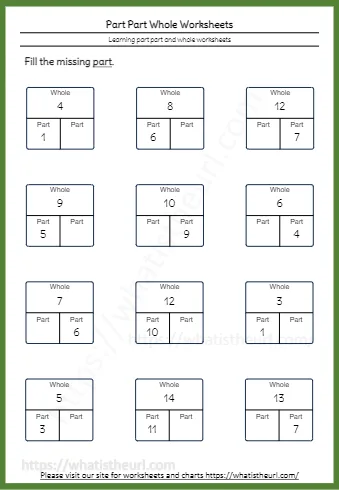 Part Part Whole Worksheets 01