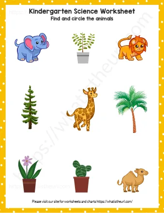 Plant Or Animal Worksheet For Kindergarten Exercise 1