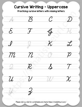 Practicing Cursive Letters With Missing Letters