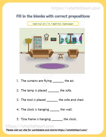 Fill In The Blanks With Correct Prepositions