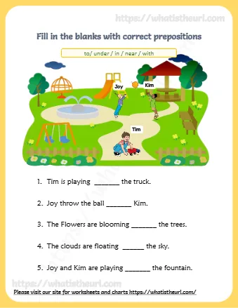 Fill In The Blanks With Correct Prepositions