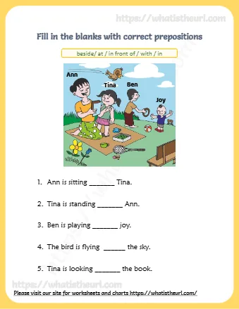 Fill In The Blanks With Correct Prepositions