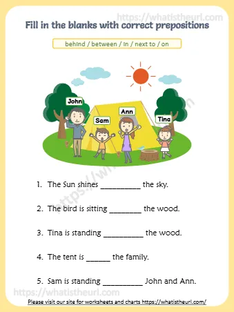 Fill In The Blanks With Correct Prepositions