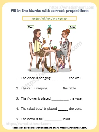Fill In The Blanks With Correct Prepositions