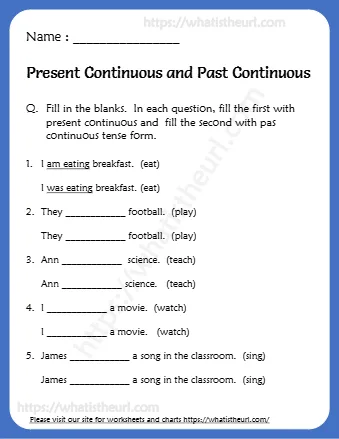 And Past Continuous Worksheet