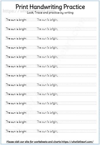 Look Trace And Practice By Writing
