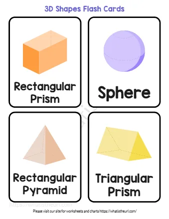 3d Shapes Flash Cards