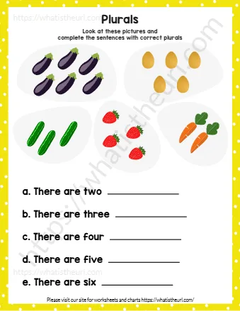 Look At These Pictures And Complete The Sentences With Correct Plurals
