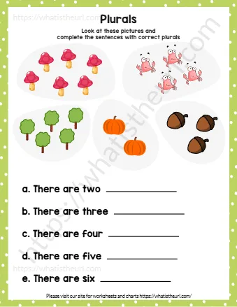 Look At These Pictures And Complete The Sentences With Correct Plurals