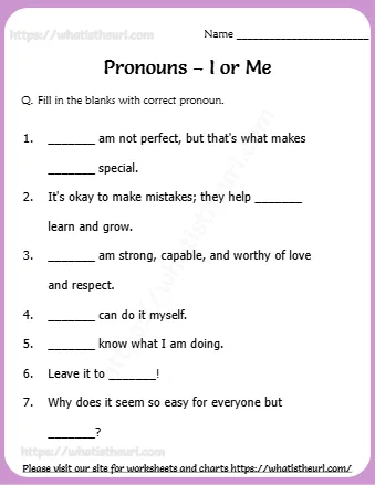 Pronouns I Or Me