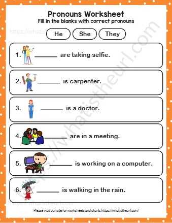 Fill In The Blanks With Correct Pronouns