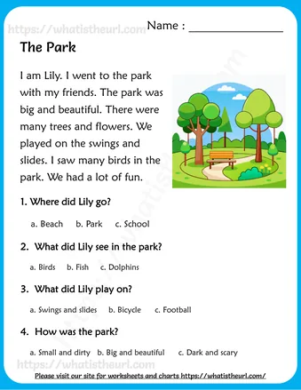 Reading Comprehension for Kids - Exercise 59 (My Dad's Car, Pond, Rose and A Round Ball) (4)