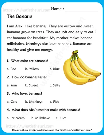Reading Comprehension for Kids - Exercise 59 (My Dad's Car, Pond, Rose and A Round Ball) - Reading Comprehension about Fruits