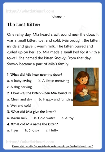 Reading Comprehension for Kids - Exercise 59 (My Dad's Car, Pond, Rose and A Round Ball) - download the PDF