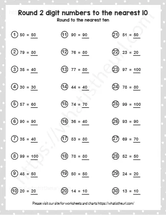 Round 2 Digit Numbers To The Near Est 10