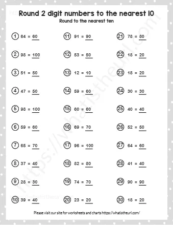 Round 2 Digit Numbers To The Near Est 10