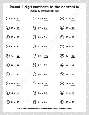 Round 2 Digit Numbers To The Near Est 10