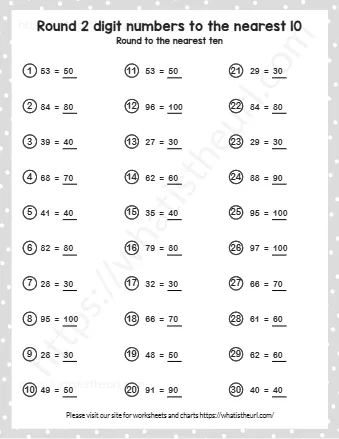 Round 2 Digit Numbers To The Near Est 10