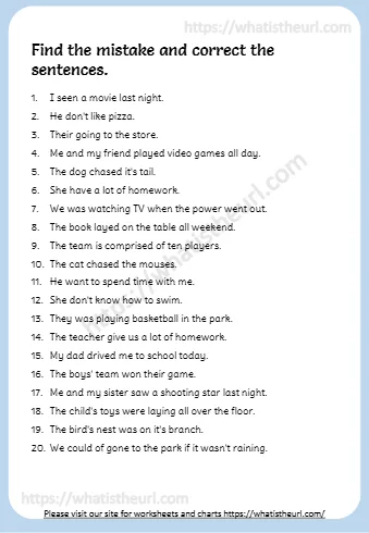 Find The Mistake And Correct The Sentences