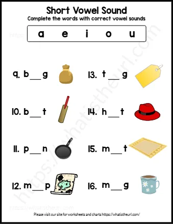 Complete The Words With Correct Vowel Sounds