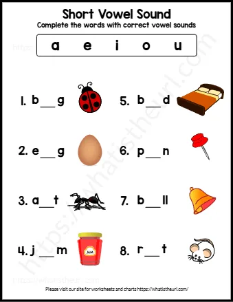 Complete The Words With Correct Vowel Sounds