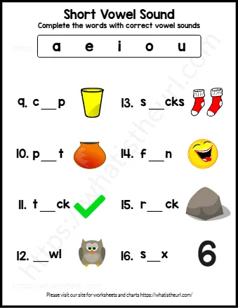 Complete The Words With Correct Vowel Sounds