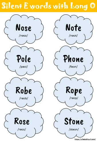 Silent E Words With Long O