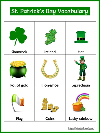 St. Patrick's Day Worksheets - St Patricks Day Vocabulary